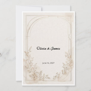 Editorial Champagne Luxury Wedding Invitation