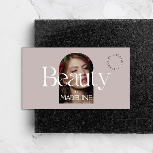 Editorial Chic Text Beauty Blush Mauve Business Card