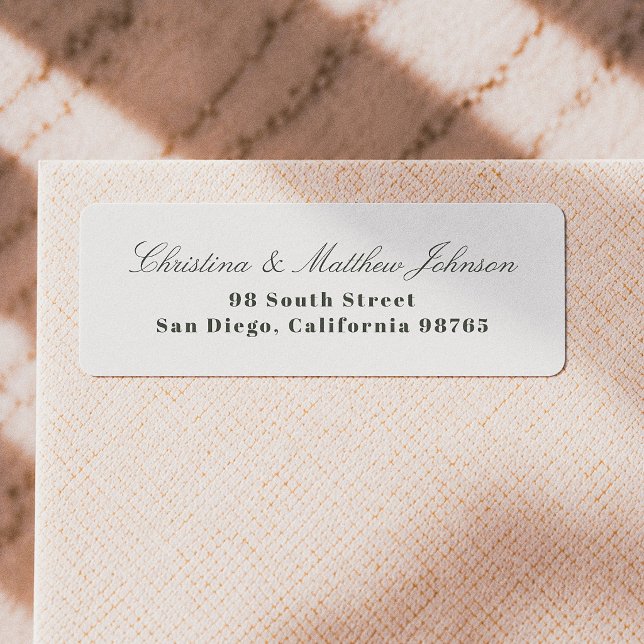Editorial Elegant Script Newlywed Return Address Label (Creator Uploaded)