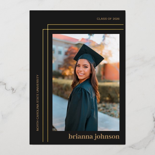 Editorial foil graduation announcement card (Front)