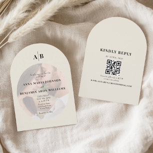 Editorial Ivory Photo Wedding Invitation