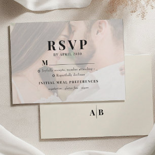 Editorial Ivory Photo Wedding RSVP Card