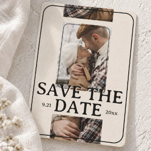Editorial Photo Grid Save the Date Invitation