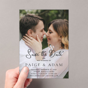 Editorial Photo Modern Wedding Save the Date Acrylic Invitations