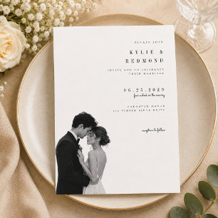 Editorial Photo Wedding Invitation Template.