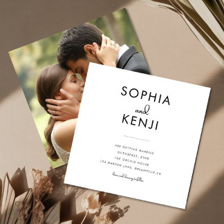 Editorial Square Photo Wedding Invitation card