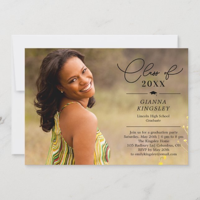 Editorial Style Graduation Announcement Invitation (Front)