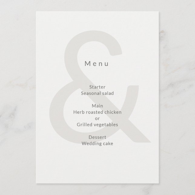 Editorial Typography Wedding Menu (Front)