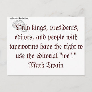 Editorial "we" postcard