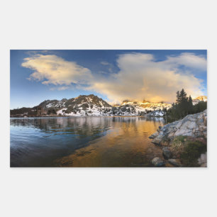 Ediza Lake Sunset - Sierra Nevada Mountains Rectangular Sticker