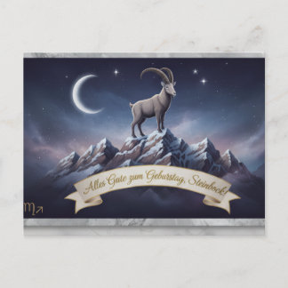 Edle Sternzeichen-Postkarte Steinbock – Alles Gute Postcard