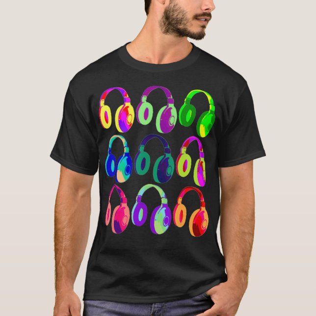 EDM DJ Headphone  Dance Rave Muic Fetival T-Shirt (Front)