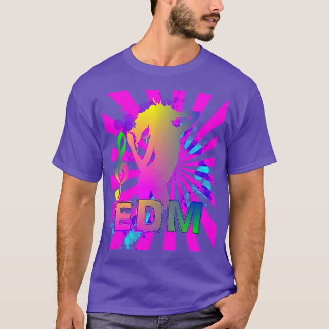 EDM Electronic Dance Music Colourful Graphic T-Shirt (Front)