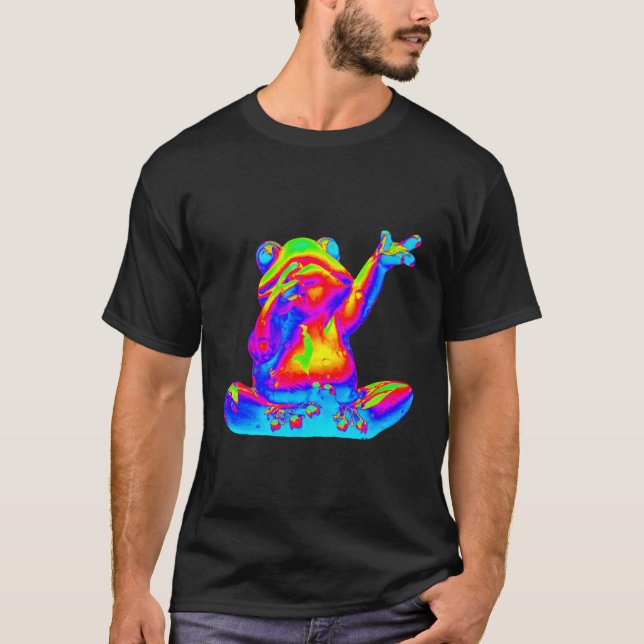 Edm Electronic Dance Techno Frog Rave T-Shirt (Front)
