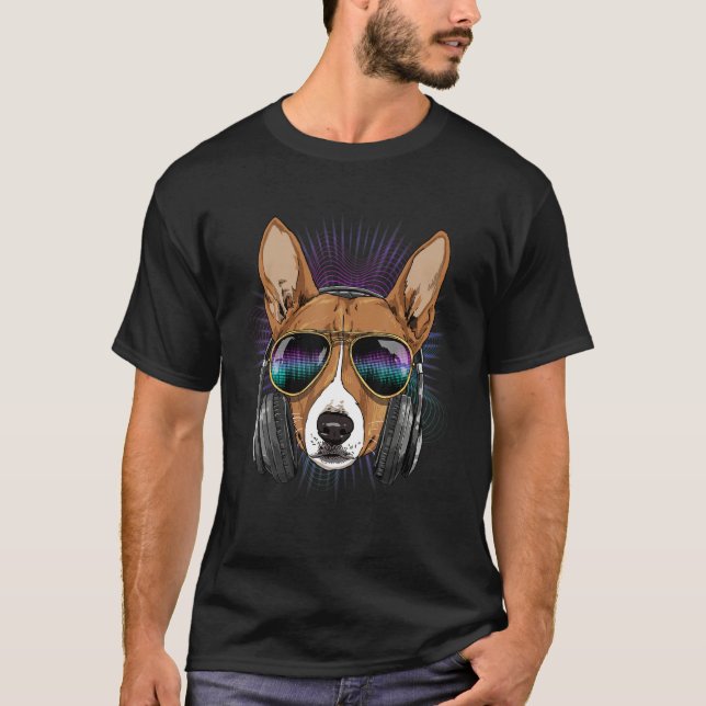EDM House Music DJ African Basenji Music  Music Ar T-Shirt (Front)