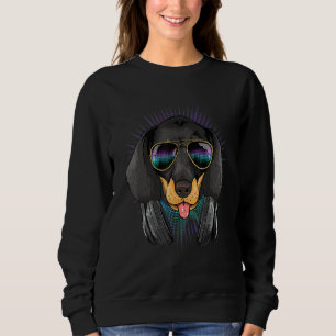 EDM House Music DJ Dachshund Dog Music Music Arti Sweatshirt