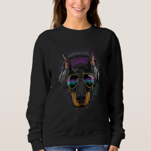 EDM House Music DJ Doberman Dobie Music Music Art Sweatshirt