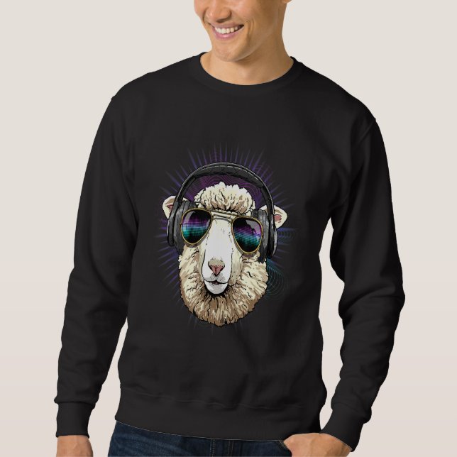 EDM House Music DJ Sheep Lamb Music  Music Artist  Sweatshirt (Front)