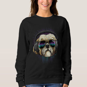 EDM House Music DJ Shih Tzu Dog Pet Music Music A Sweatshirt