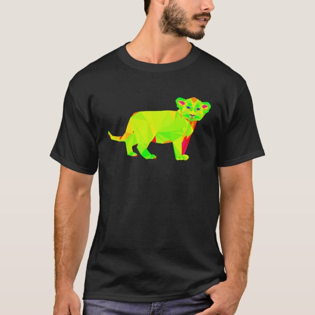 EDM Lion Techno Trance Lion Cub Rave T-Shirt (Front)
