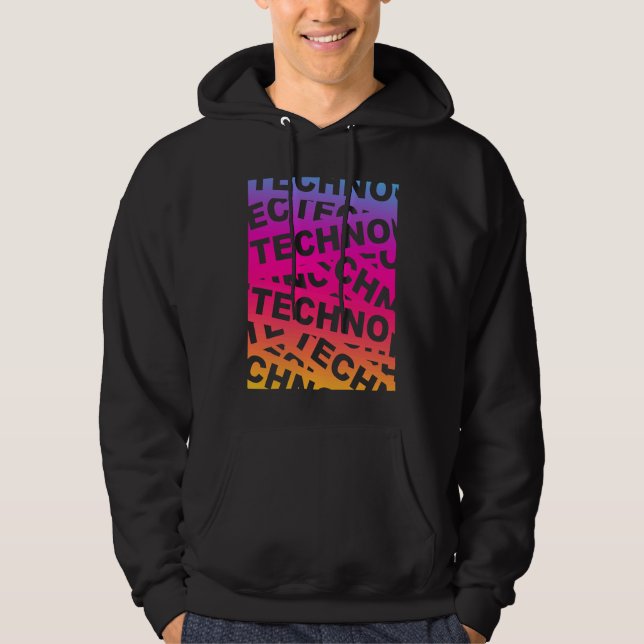 EDM Techno Music Festival Rave Party Trance Raver  Hoodie (Front)