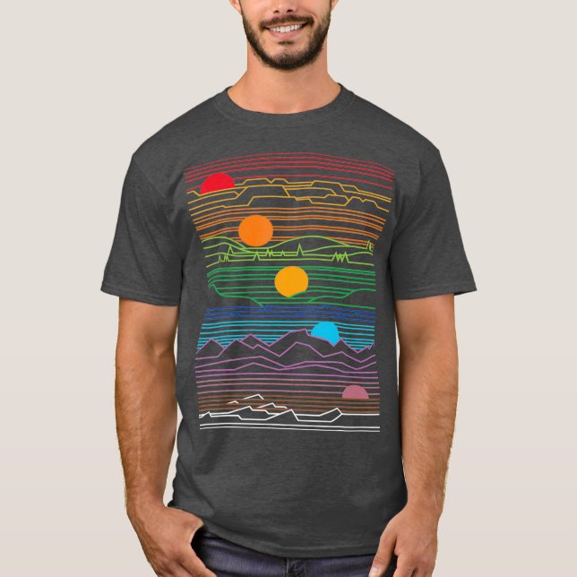 EDM Techno Sun Moon Design Dance Rave Music T-Shirt (Front)