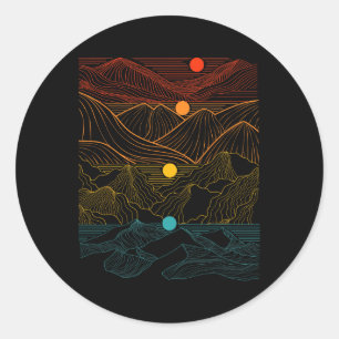Edm Techno Sun Moon Music Festival Party Dancing D Classic Round Sticker