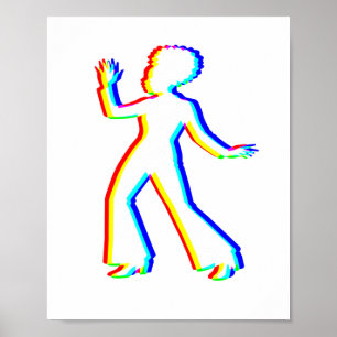 Edm Tricolor - 70 Female Dancer - Glitch - Rave St Poster
