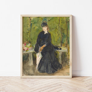 Edma Seated in a Park Berthe Morisot Poster