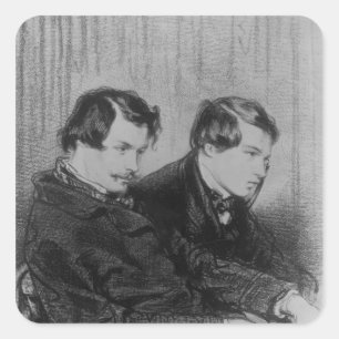 Edmond de Goncourt and Jules de Goncourt Square Sticker