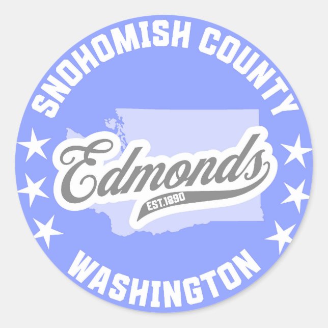 Edmonds, Washington Classic Round Sticker (Front)