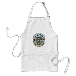 Edmonton Alberta Bison River Valley Landscape Illu Standard Apron