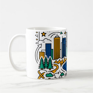 Edmonton Alberta Canada River Valley City Skyline Coffee Mug