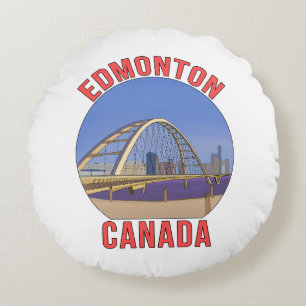 Edmonton Alberta Canada Round Cushion