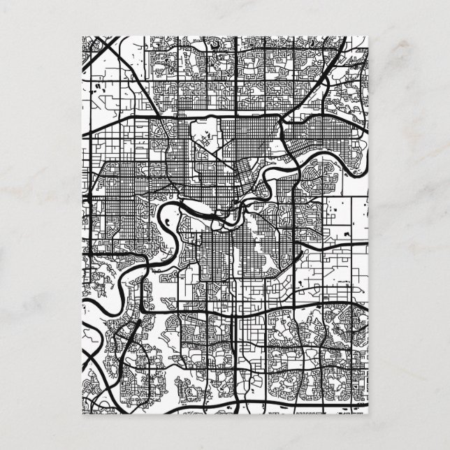 Edmonton Canada City Map Postcard (Front)