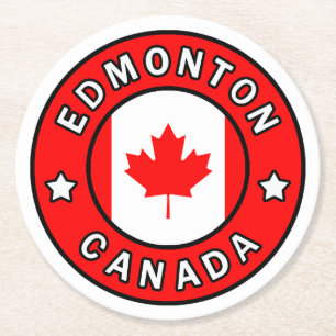 Edmonton Canada Round Paper Coaster