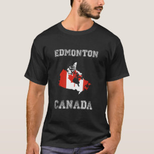 Edmonton Canada Vintage Canada Flag Map Design T-Shirt