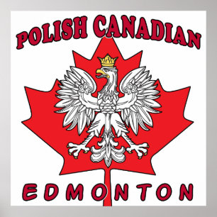 Edmonton Polish Canadian Leaf Poster