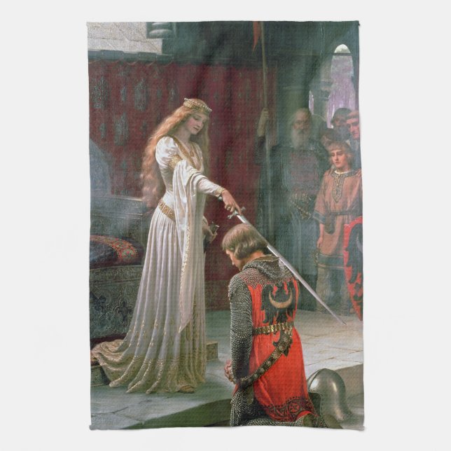 Edmund Blair Leighton Accolade Tea Towel (Vertical)