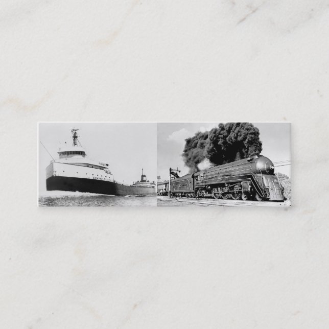 Edmund Fitzgerald and Steam Engine Mini Business Card (Front)