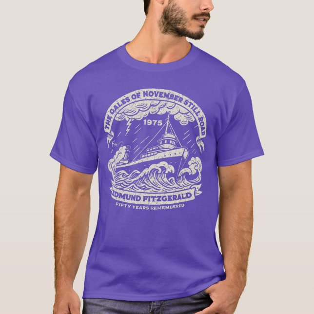 Edmund Fitzgerald Anniversary Great Lakes Maritime T-Shirt (Front)