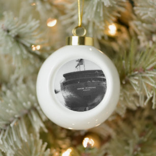 Edmund Fitzgerald Ceramic Ball Christmas Ornament
