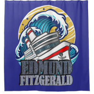 Edmund Fitzgerald   Tribute to the Legendary Ship Shower Curtain