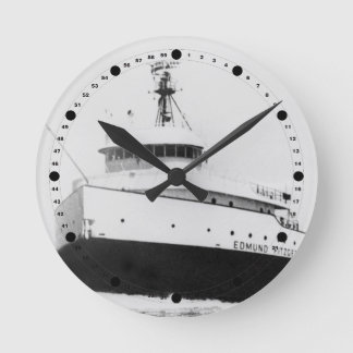 Edmund Fitzgerald Vintage Great Lakes Freighter Wa Round Clock