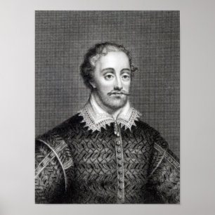 Edmund Spenser, engraved by Burnet Reading Poster