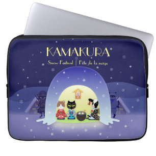 Edo-Neko's Kamakura Festivity Laptop Sleeve