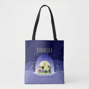 Edo-Neko's Snowy Celebration Tote Bag