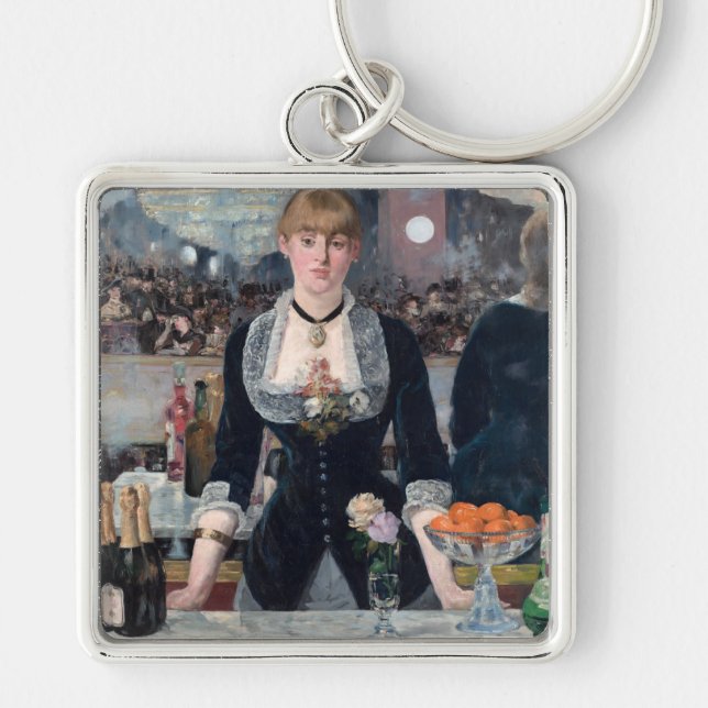 Edouard Manet - A Bar at the Folies-Bergere Key Ring (Front)