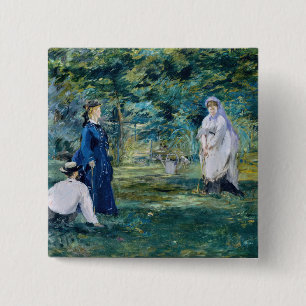 Edouard Manet - A Game of Croquet 15 Cm Square Badge