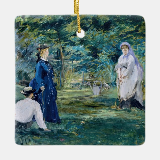 Edouard Manet - A Game of Croquet Ceramic Ornament (Front)
